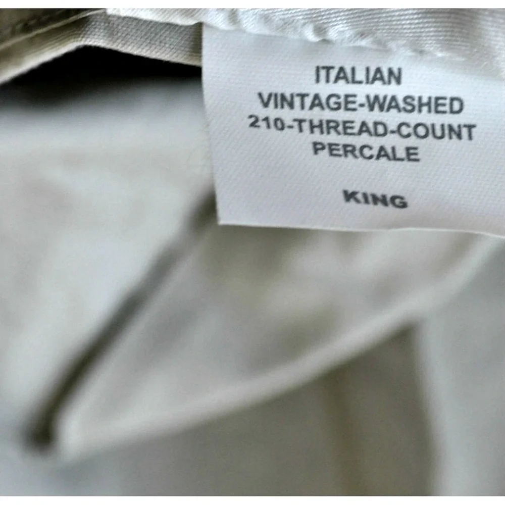 Restoration Hardware 210 percale Italian mist grey king duvet‎ cover